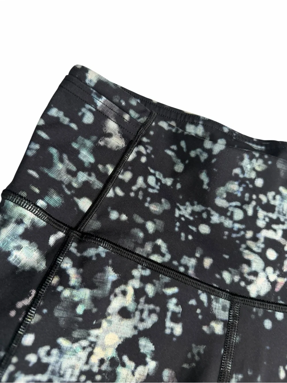 Lululemon Fast and Free Tights Pixel Haze Multi Black leggings w pockets 6